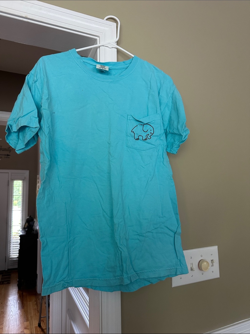 ivory ella Short Sleeve Pocket Tee - Turquoise Blue